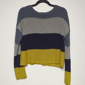 Blush & Bloom Color Block Cable Knit Sweater